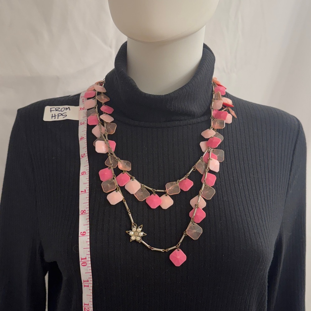 Vintage long pink “petal” necklace that can be doubled up.